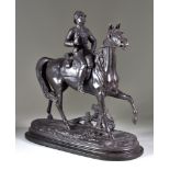 19th Century Continental School, possibly Eugène Guillaume (1822-1905) - Brown patinated spelter -