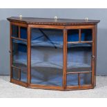 A 20th Century Mahogany Display Cabinet, with moulded and crenellated edge to top, fitted two