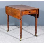 A Victorian Mahogany Pembroke Table by James Winter, 101 Wardour Street, fitted one frieze drawer on