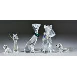 Fourteen Swarovski Crystal Models of Various Cats and Dogs, all boxed