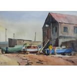 ***Alan Reid Cook (1920-1974) - Pair of watercolours - Harbour scenes with boats, each signed, 10.