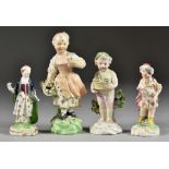 A Pair of Derby Porcelain Miniature Figures, Circa 1775, of a boy and girl dressed as Turks, each