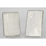 Two George VI Silver Rectangular Cigarette Cases each by S H Adams and Holman, Birmingham 1938 and