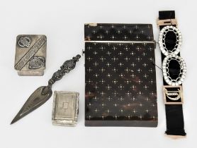 A George IV Silver Vinaigrette and Mixed Items, the vinaigrette by T P, London possibly 1824, with