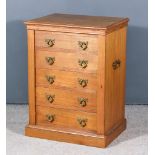 A 19th Century Oak Wellington Chest, with moulded edge to top, fitted five drawers under, enclosed