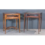 An Edwardian Inlaid Mahogany Rectangular Display Table, with moulded edge to top, on square