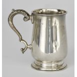 An Edward VIII Silver Baluster-Shaped Half Pint Tankard by Mappin & Webb London 1936, with moulded