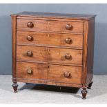 A 19th Century Mahogany Chest, with moulded edge to top, fitted four long graduated drawers, with