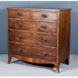 A George III Mahogany Chest with square edge to top, fitted two short and three long graduated