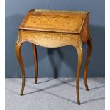 A Late 19th Century Lady's French Kingwood Marquetry and Gilt Metal Mounted Bureau of Louis XV