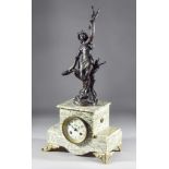 A Late 19th/Early 20th Century White Flecked Marble and Bronzed Spelter Mounted Mantel Clock No.