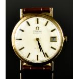 A Gentleman's 9ct Gold Cased Automatic Wristwatch, by Omega, Model De Ville, case 34mm diameter,
