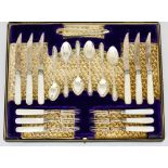 An Edward VII Silver and Mother of Pearl Fruit Set by James Dixon & Sons Ltd, Sheffield 1902,