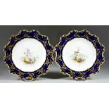 A Pair of Royal Crown Derby Cabinet Plates, 1896, painted by C. Harris, enamelled and gilt in
