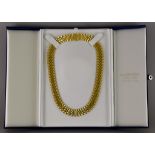 An 18ct Gold Flat Link Necklace, Modern, 450mm x 15mm , gross weight 73.2g, in fitted box