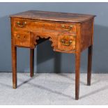 An 18th Century Walnut Lowboy, with moulded edge to top, fitted one long and two short drawers above