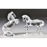 Two Swarovski Crystal Models, from "Horses on Parade" - "Arabian Stallion" and "White Stallion",