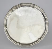 A George V Circular Silver Salver by William Hutton & Sons, Sheffield 1922, with shaped, moulded and