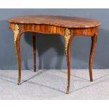 A Victorian Kingwood and Ormolu Mounted Kidney Shaped Table, with paper label for "G. Trollope &