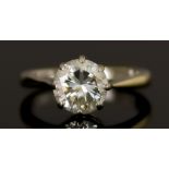 An 18ct White Gold Solitaire Diamond Ring, Modern, set with a brilliant cut white solitaire diamond,