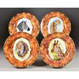 Twelve Lynn Chase Designs "African Portraits" Plates, Modern, each 9.25ins diameter