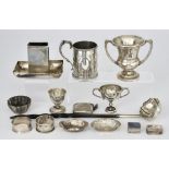 A Victorian Silver Christening Mug and Mixed Silver Ware, the christening mug by Richard & Brown