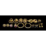 Eight Pairs of Earrings, for pierced ears, total gross weight 13g