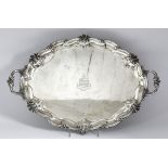 An Edward VII Silver Oval Two-Handled Tray by Page Keen & Page, London 1904, the shaped and