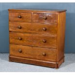 A Victorian Mahogany Chest of Drawers, with moulded edge to top, fitted two short and three long