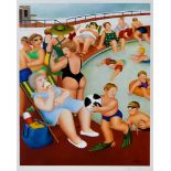 Beryl Cook (1926-2008) - Lithograph in colours - "Bathing Pool", signed in pencil and with Fine