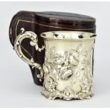 A Victorian Silver Gilt Christening Mug by Edward John & William Barnard, London 1847, retailed by R