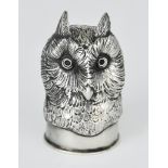 A German Silvery Metal Owl Pattern Cup stamped 800 Standard, naturalistically cast and chased, 2.