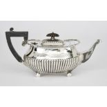 A Victorian Silver Rectangular Teapot by William Hutton & Sons, London 1883, with bead and scroll