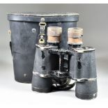 A Pair of WWII German Binoculars by Carl Zeiss, D.F.7X50, serial no. 19686408, marked ARTl, (