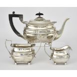 A George V Silver Rectangular Three-Piece Tea Service by James Dixon & Sons, Sheffield 1933 and