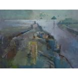 ARR Fred Cuming (1930-2022) - Oil painting - "Entrance to Rye Harbour", signed, board, 16ins x 11.