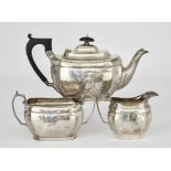 A George V Silver Rectangular Three-Piece Tea Service by Harrison Brothers & Howson, Sheffield 1929,