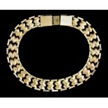 A 9ct Gold Flat Link Bracelet, Modern, 210mm overall, gross weight 13.5g