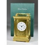 A 20th Century Carriage Clock by Charles Frodsham of London, the 2.25ins diameter white enamel