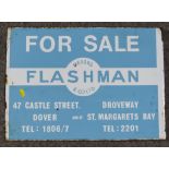 A "Flashman & Co Ltd.," Enamel Double-Sided Advertising Sign, worded "For Sale Messrs. Flashman & Co