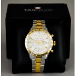 A Gentleman's Automatic Wristwatch, by TAG Heuer, Model Carrera, stainless steel and yellow metal