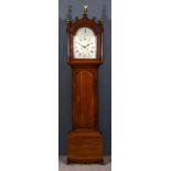 A 19th Century Oak Longcase Clock by Chalklen of Canterbury, the 12ins arched silvered dial with