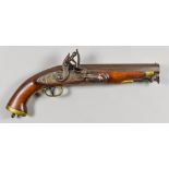 A .75 Calibre East India Company Flint Lock Lancer Pistol, hexagonal barrel, 8 1/2ins, marked APX-