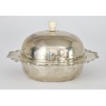 A George VI Silver Circular Muffin Dish, Liner and Cover by Mappin & Webb, Sheffield 1938, the domed