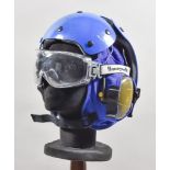A British Naval Flight Deck Crewman's Helmet, (blue, MK7), size 2, with integral ear defenders,