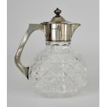 A George V Silver Mounted and Cut Glass Claret Jug the mounts by Walker & Hall, Sheffield 1919, of