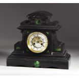 A Late 19th Century French Black Marble Cased Mantel Clock by S Marti & Co. and retailled by