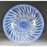 René Lalique "Algues" Opalescent Glass Dish, moulded in relief with spiralling seaweed, 14.25ins