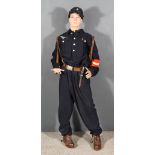 A Rare and Unusual Mannequin Dressed in Hitler Youth Uniform, 65ins high, including cap marked to