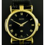 A Lady's Quartz Wristwatch, by Gucci, Model 3400M, serial No. 0150851, plated metal case, 32mm
